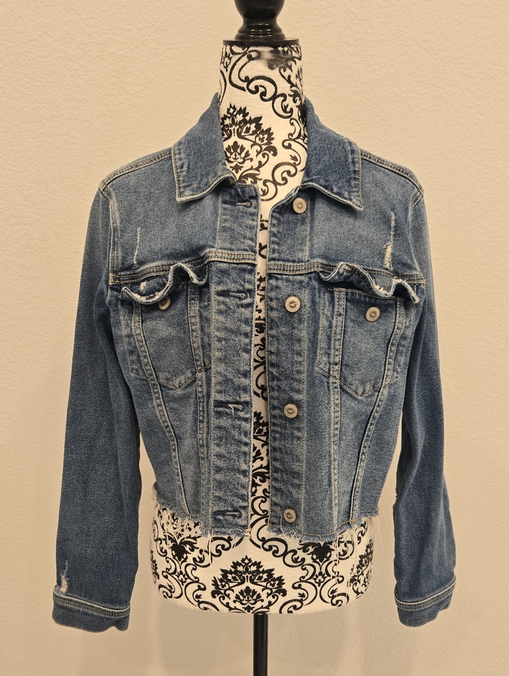 Hollister Classic Blue Cropped Denim Jacket - Women's Cropped Trucker